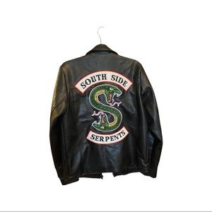 Leather jacket with SERPENT